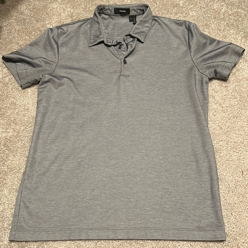 Theory light gray polo